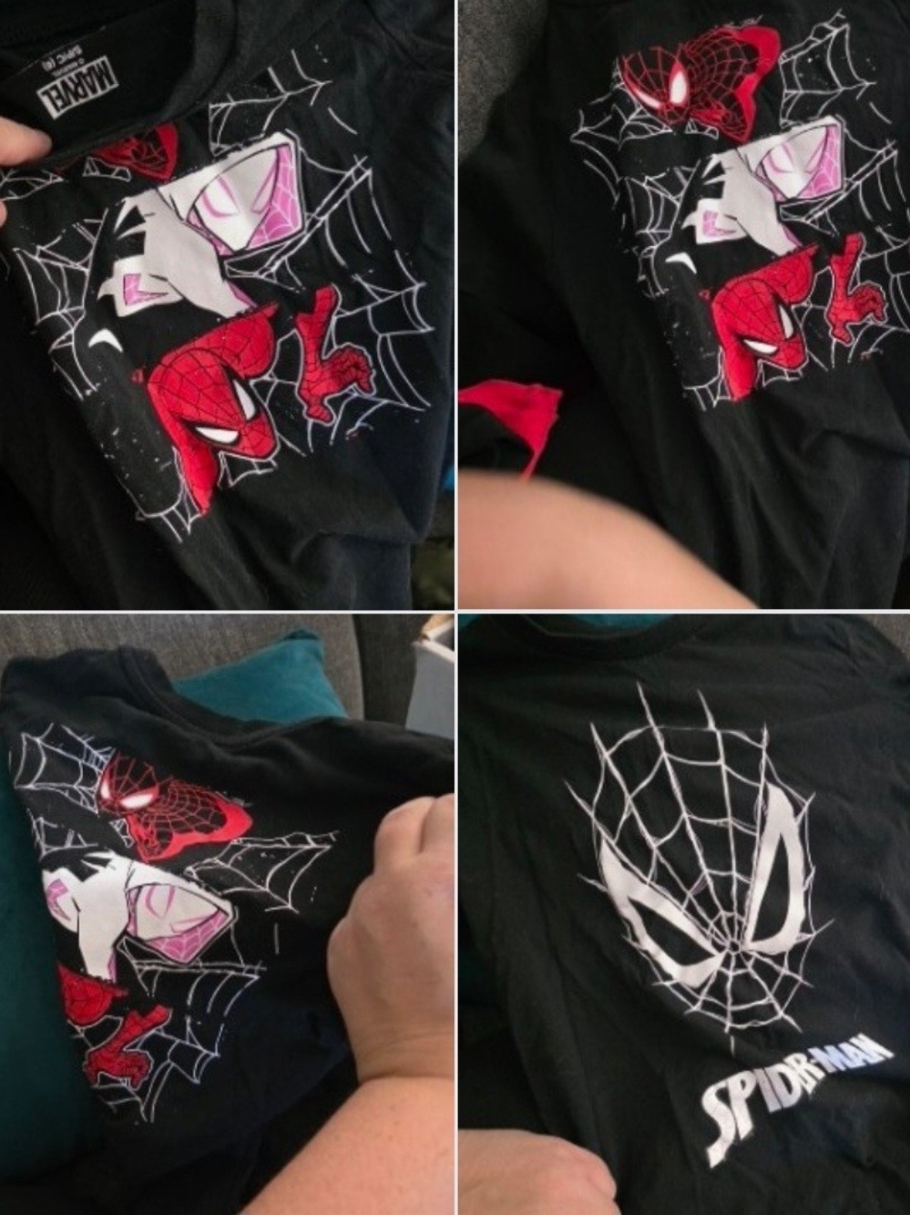 Marvel Spider-Man Black Kids Graphic Tee - Red & White Web Design Tshirt6 Ans Vs